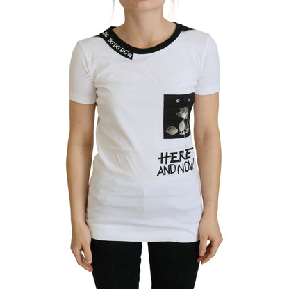 Dolce & Gabbana White Cotton T-shirt Crewneck T-shirt