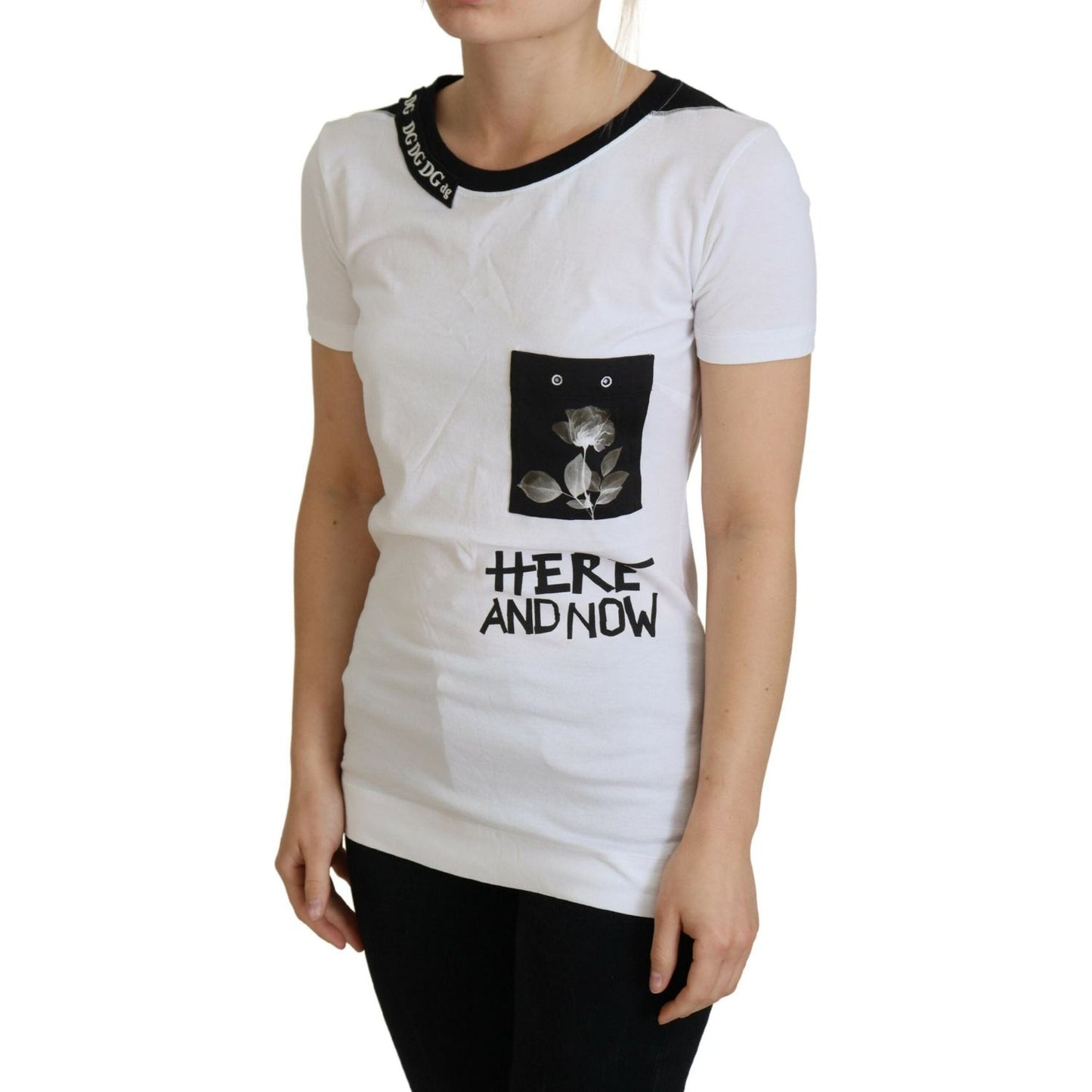 Dolce & Gabbana White Cotton T-shirt Crewneck T-shirt