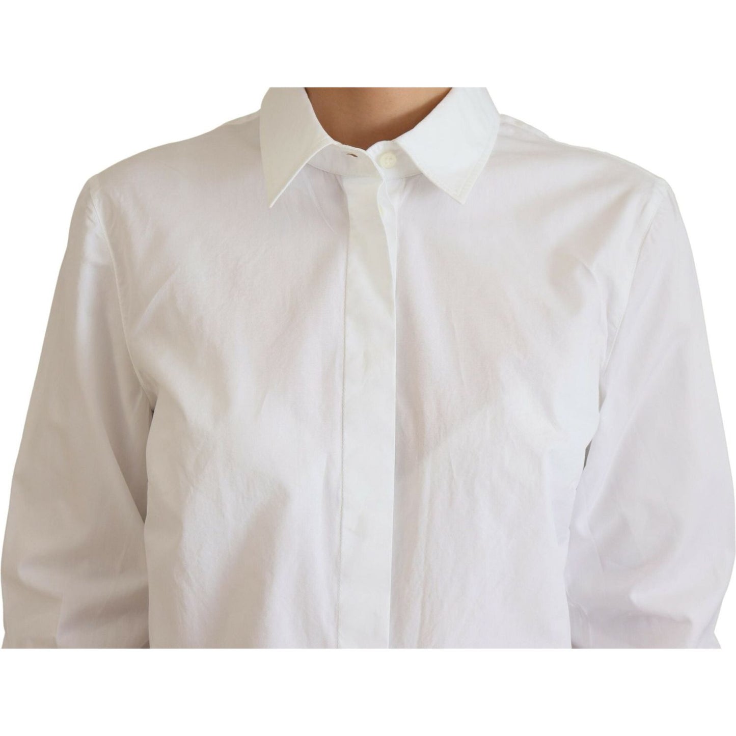 Dolce & Gabbana Elegant White Cotton Button-Up Top Dolce & Gabbana