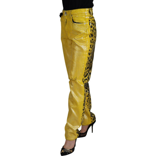 Dolce & Gabbana Chic High Waist Straight Jeans in Vibrant Yellow Dolce & Gabbana