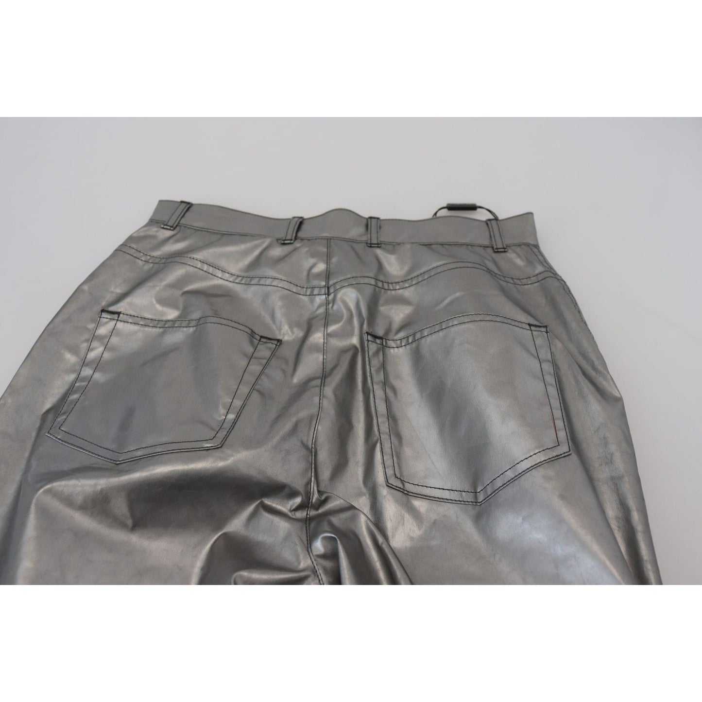 Dolce & Gabbana Elegant High Waist Skinny Pants in Silver Dolce & Gabbana