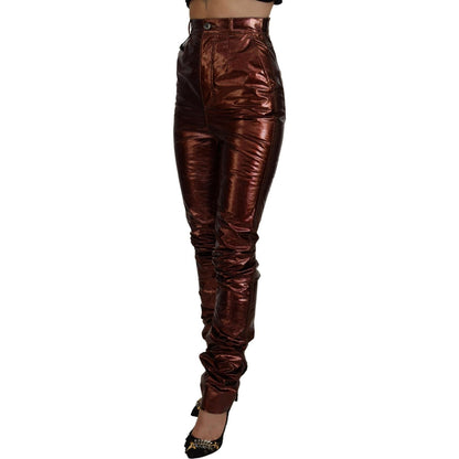 Dolce & Gabbana Metallic Bronze High Waist Skinny Jeans Dolce & Gabbana