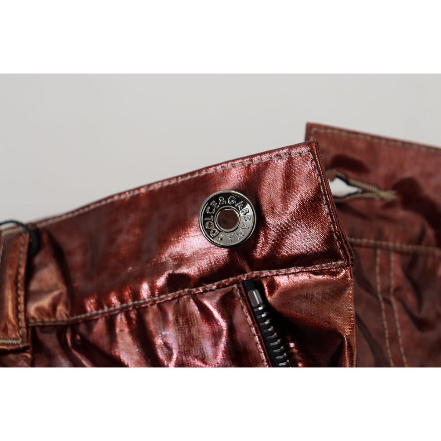 Dolce & Gabbana Metallic Bronze High Waist Skinny Jeans Dolce & Gabbana