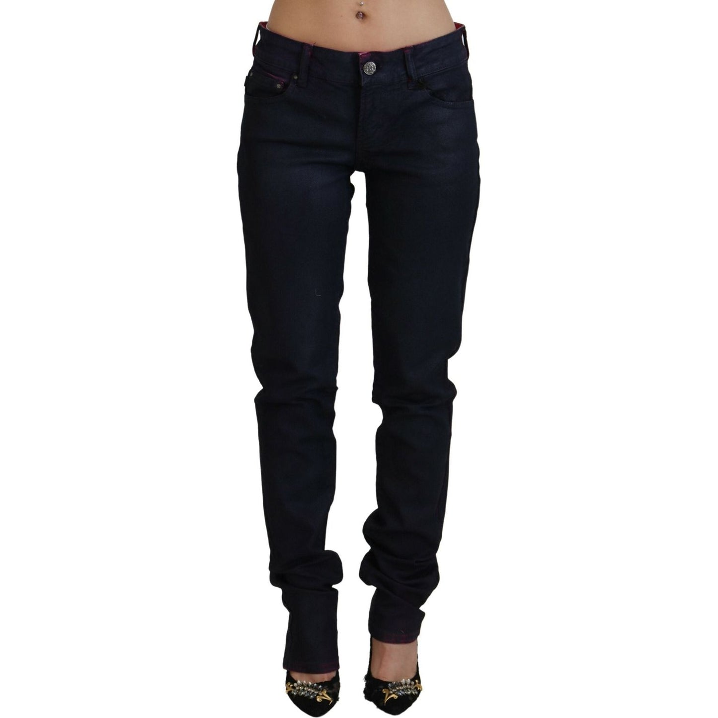 Just Cavalli Sleek Black Low Waist Denim Pants Just Cavalli