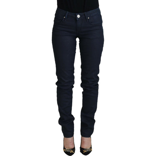 Acht Blue Cotton Skinny Low Waist Women Casual Denim Jeans Acht