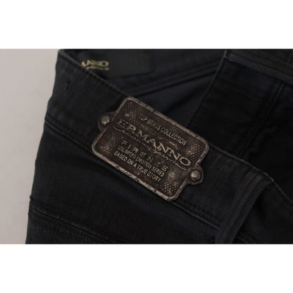 Ermanno Scervino Black Cotton Slim Fit Women Denim Jeans