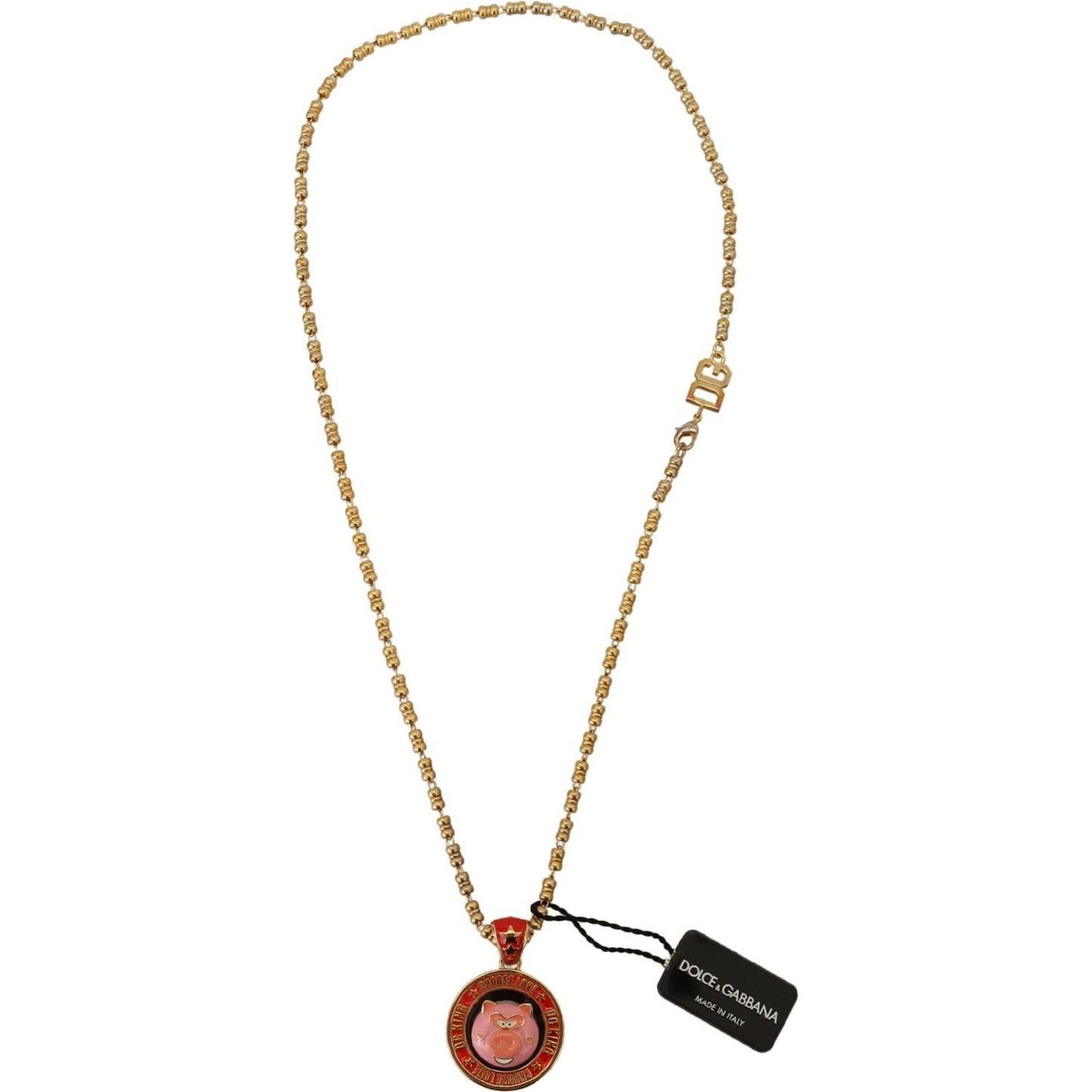 Dolce & Gabbana Elegant Gold Charm Chain Necklace Necklace Dolce & Gabbana