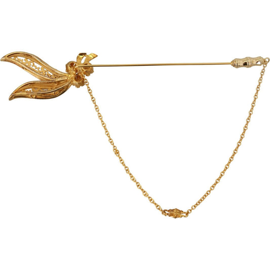 Dolce & Gabbana Elegant Gold-Toned Silver Brooch Pin Brooch Dolce & Gabbana