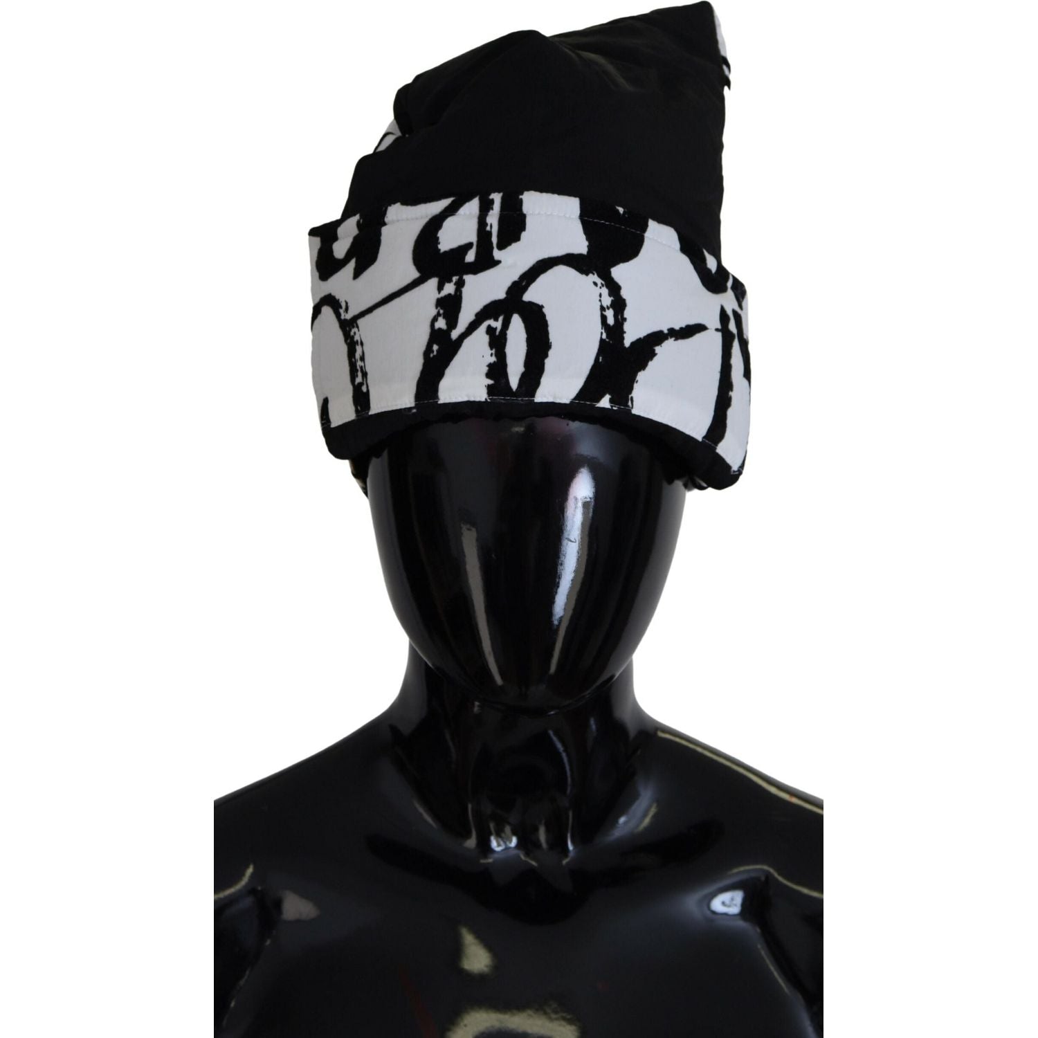 Dolce & Gabbana White Printed Nylon Women Winter Beanie Cap Hat
