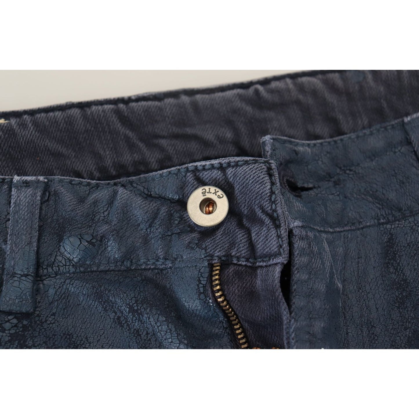 Exte Chic Tapered Blue Denim Jeans Exte