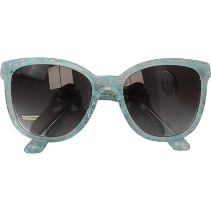 Dolce & Gabbana Blue DG4190 Lace Crystal Acetate Butterfly Sunglasses Dolce & Gabbana
