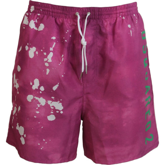 Dsquared² Pink Tie Dye Swim Shorts Boxer Dsquared² Maroon