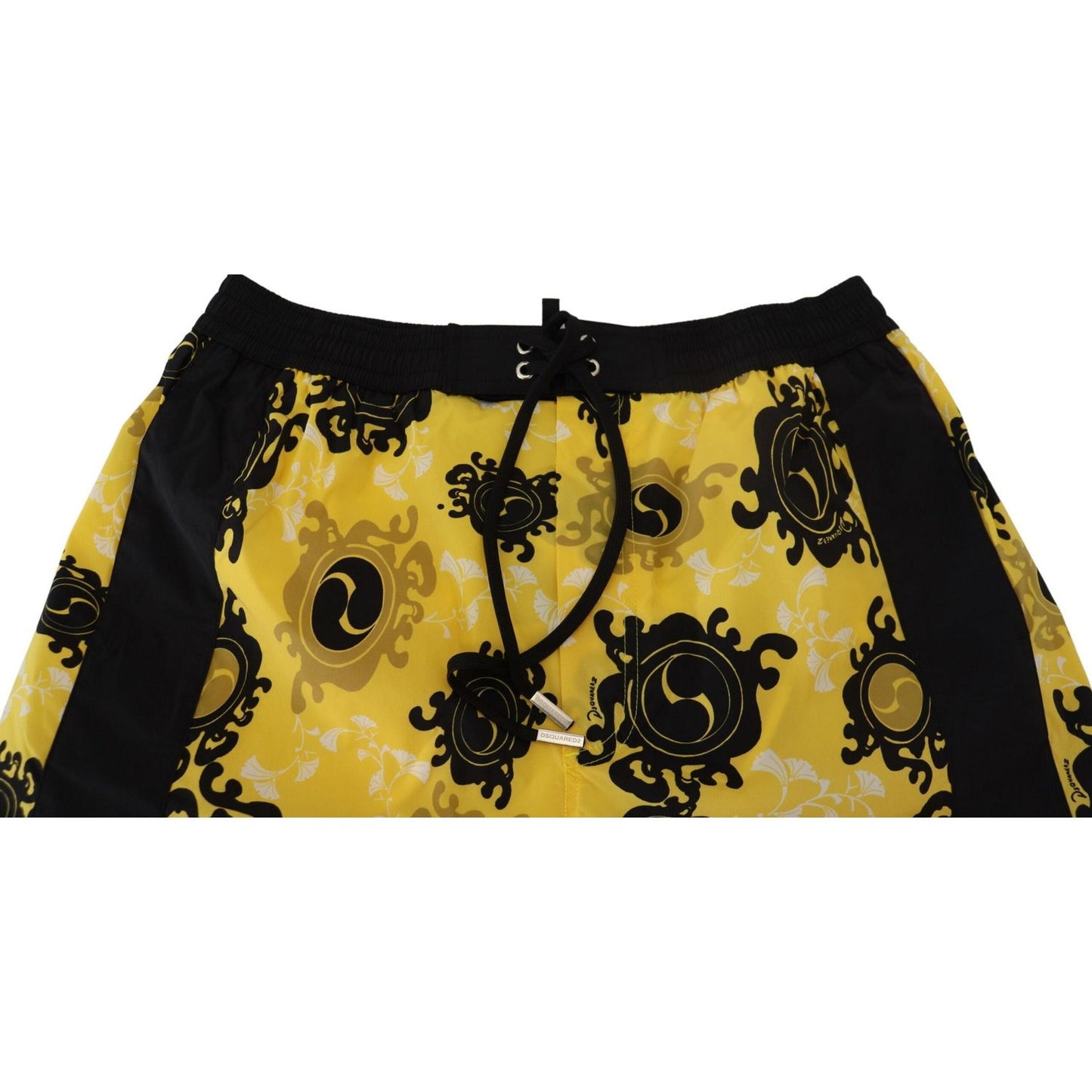 Dsquared² Yellow Block Print Swim Shorts Boxer Dsquared²