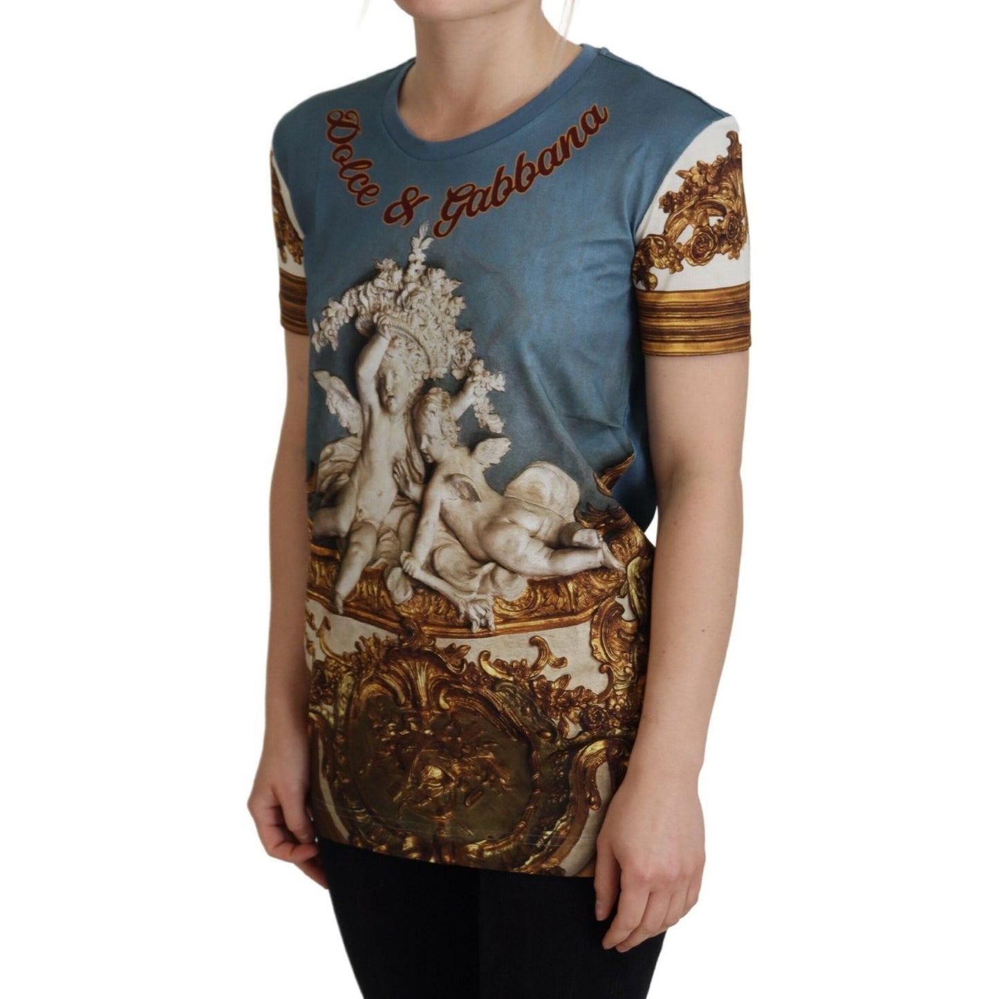 Dolce & Gabbana Multicolor DG Logo Angel Printed Shirt Top