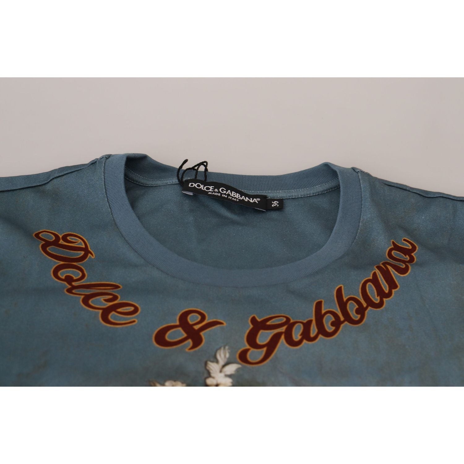 تي شيرت كاجوال قطني بطبعة ملائكية أنيقة من دولتشي آند غابانا