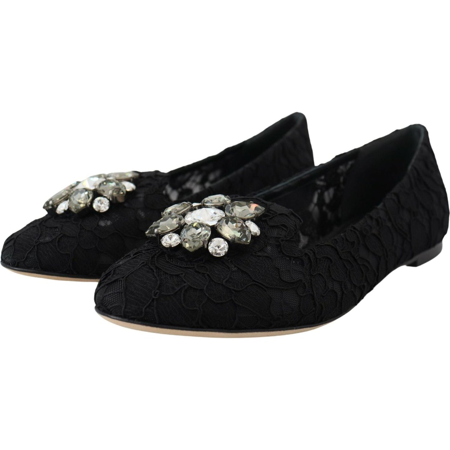 Dolce & Gabbana Elegant Floral Lace Flat Vally Shoes Dolce & Gabbana