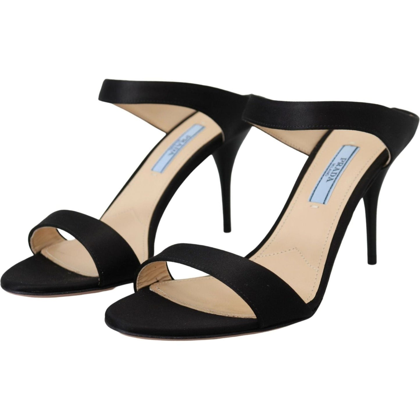 Prada Elegant Black Leather Heels Pumps Prada