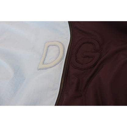 Dolce & Gabbana Black Blue DG Hooded Full Zip Men Jacket
