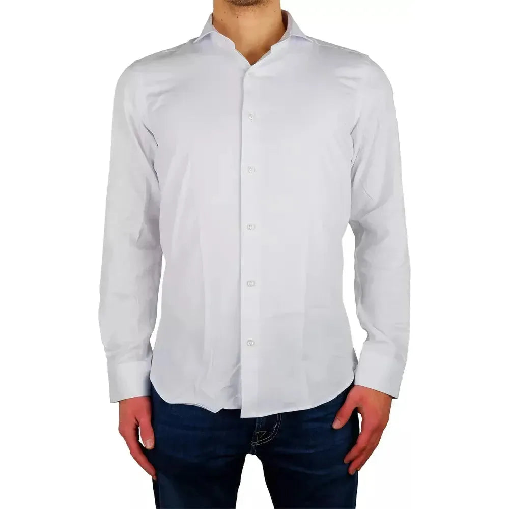 Made in Italy Elegant Milano White Oxford Shirt Made in Italy