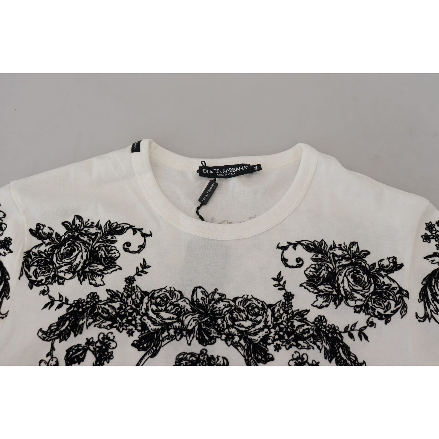 Dolce & Gabbana Elegant Floral Crown Tee Dolce & Gabbana