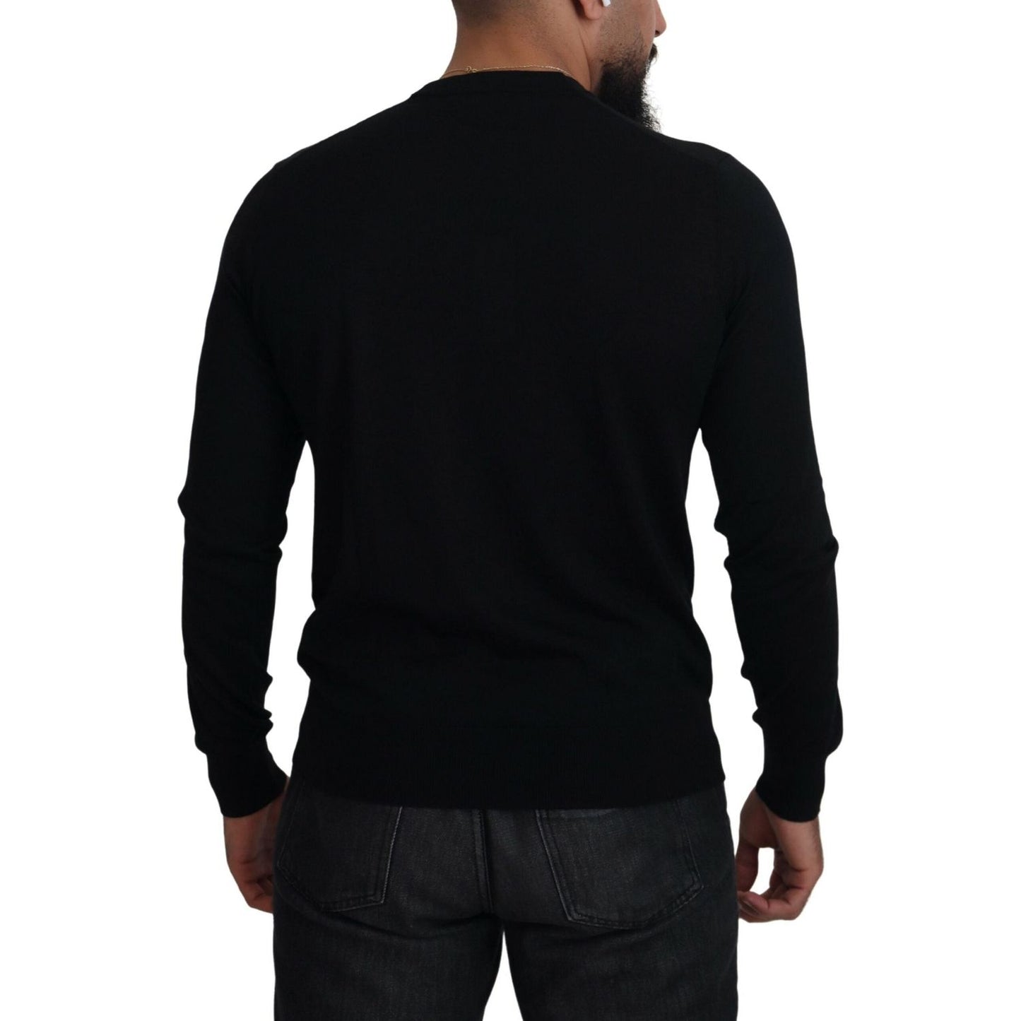 Dolce & Gabbana Black Cashmere Button Down Cardigan Sweater