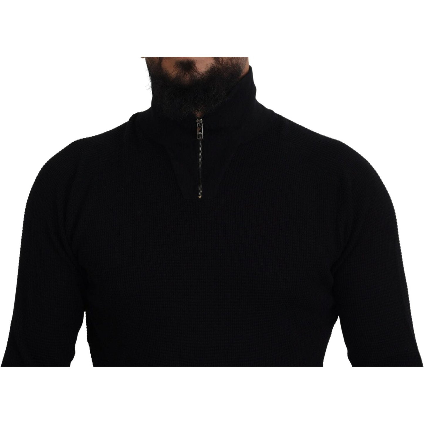 Dolce & Gabbana Elegant Silk Blend Black Pullover Sweater Dolce & Gabbana