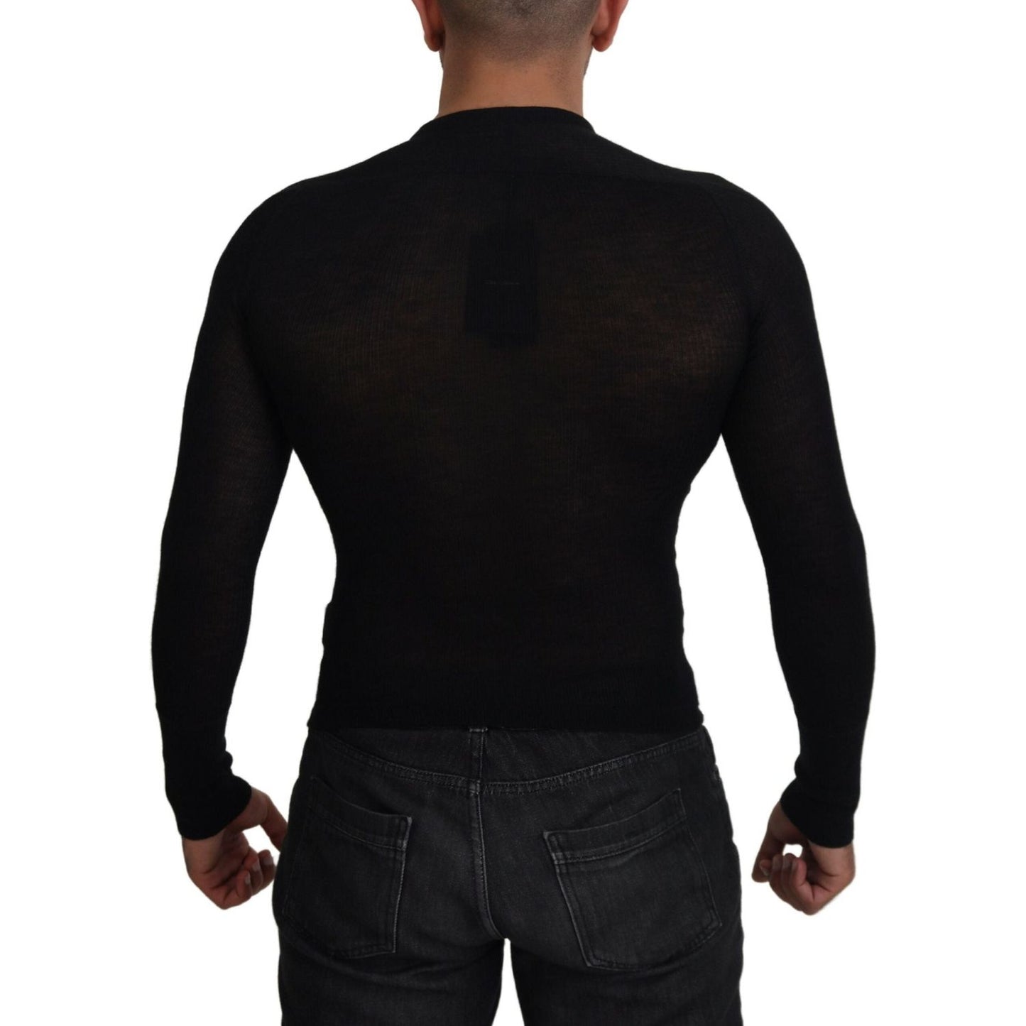 Dolce & Gabbana Black Cashmere Button Pullover Sweater 1728,67345645728,Black,Cashmere - Sweaters - Clothing,Clothing,Dolce & Gabbana,IT44 | XS,Material: 100% cashmere,Men,Men - Clothing,New with tags,Sweaters - Clothing,Sweaters - Men - Clothing,Sweatshi