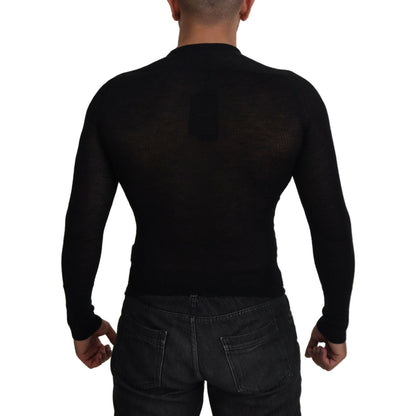 Dolce & Gabbana Black Cashmere Button Pullover Sweater 1728,67345645728,Black,Cashmere - Sweaters - Clothing,Clothing,Dolce & Gabbana,IT44 | XS,Material: 100% cashmere,Men,Men - Clothing,New with tags,Sweaters - Clothing,Sweaters - Men - Clothing,Sweatshi