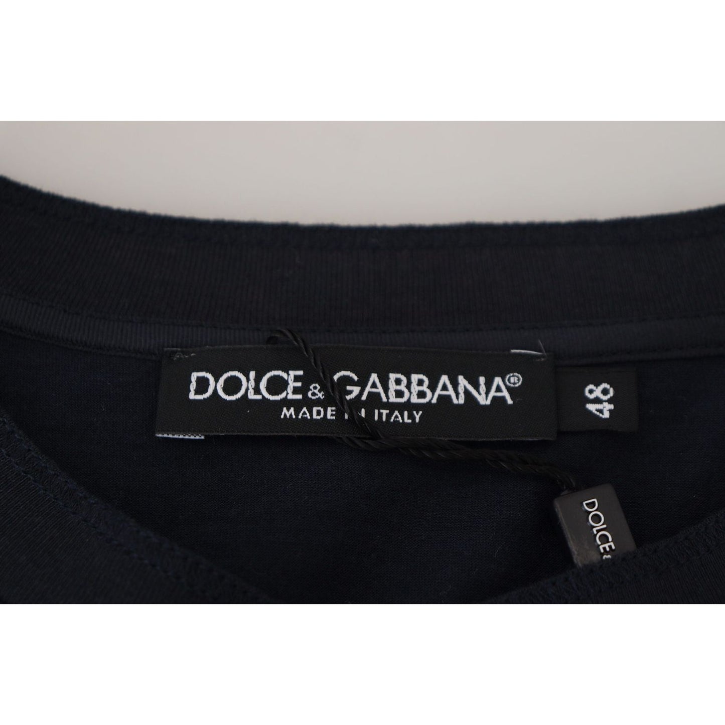 Dolce & Gabbana Blue Cotton Button Crewneck Pullover Sweater 1728,67345645728,Blue,Clothing,Dolce & Gabbana,IT46 | S,Material: 72% Cotton 28% Silk,Men,Men - Clothing,New with tags,Sweaters - Clothing,Sweaters - Men - Clothing,Sweatshirts - Sweaters - Clot