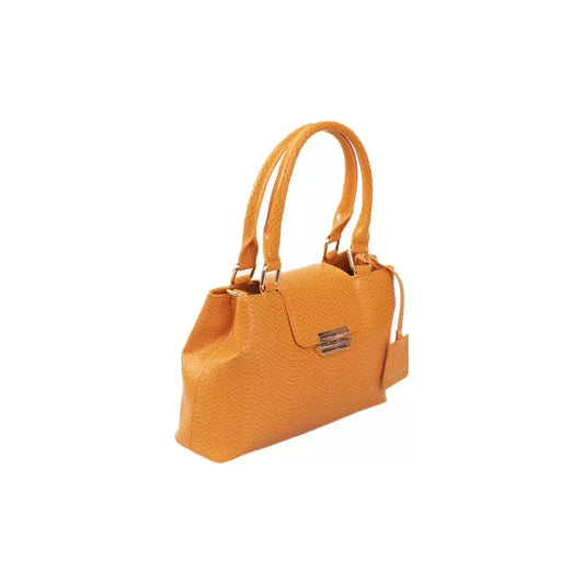 Baldinini Trend Chic Orange Shoulder Flap Bag with Golden Accents Baldinini Trend