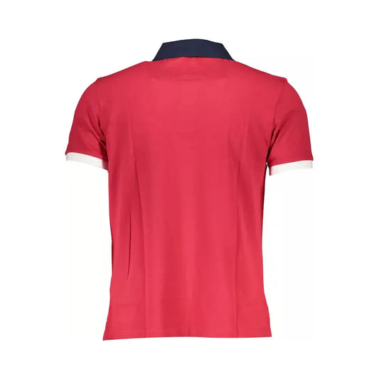 La Martina Red Cotton Men Polo La Martina