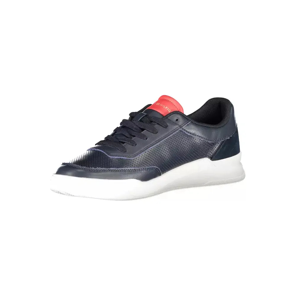 Tommy Hilfiger Blue Leather Men Sneaker Tommy Hilfiger