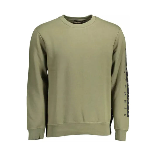 Napapijri Green Cotton Men Sweater Napapijri