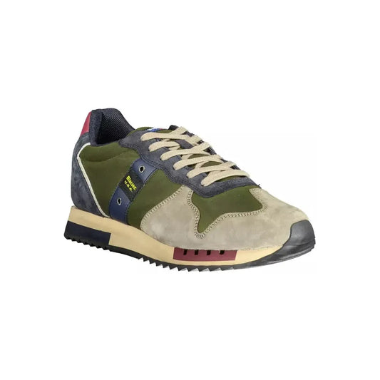 Blauer Sleek Green Lace-Up Sports Sneakers Blauer