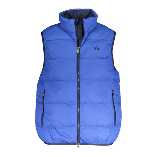 La Martina Blue Polyamide Men Jacket La Martina