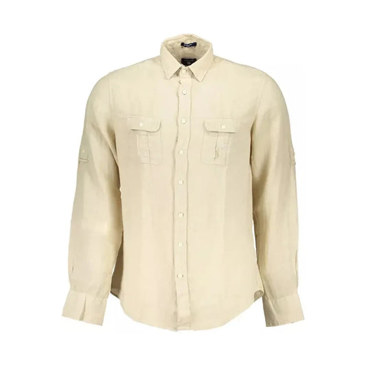 Gant Beige Linen Double Pocket Shirt Gant