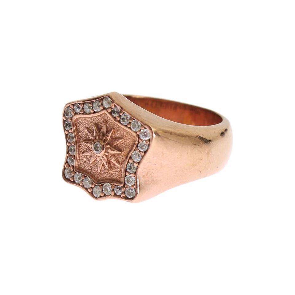 Nialaya Chic Pink Gold Plated Sterling Silver Ring Ring Nialaya