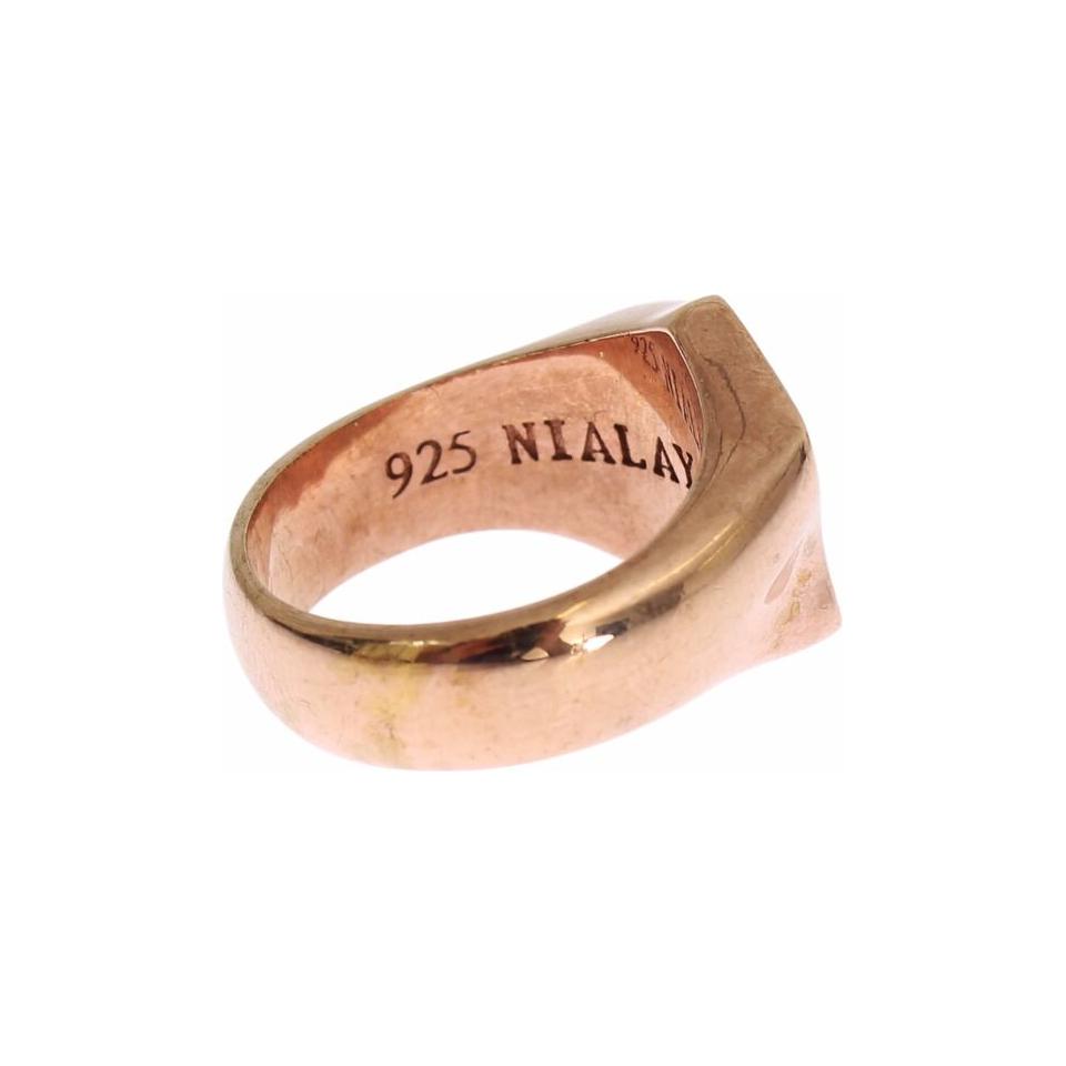 Nialaya Chic Pink Gold Plated Sterling Silver Ring Ring Nialaya