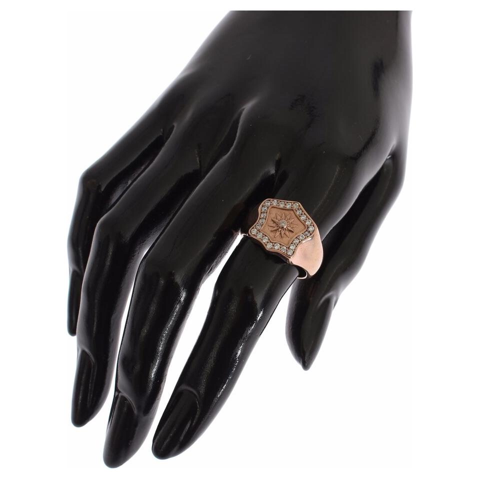 Nialaya Chic Pink Gold Plated Sterling Silver Ring Ring Nialaya