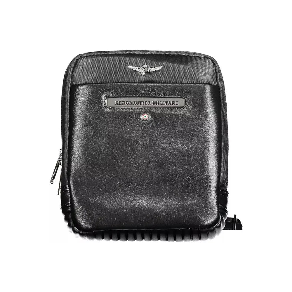 Aeronautica Militare Sleek Black Shoulder Bag for the Modern Man Aeronautica Militare