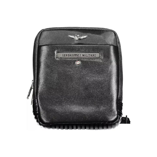 Aeronautica Militare Sleek Black Shoulder Bag for the Modern Man Aeronautica Militare