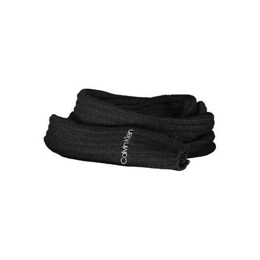 Calvin Klein Black Cotton Women Scarf Calvin Klein