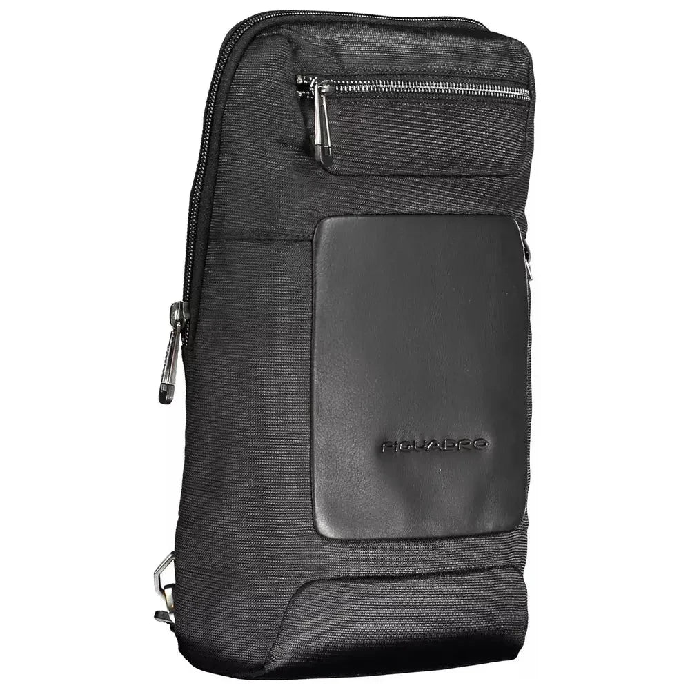 Piquadro Black RPET Men Shoulder Bag Piquadro