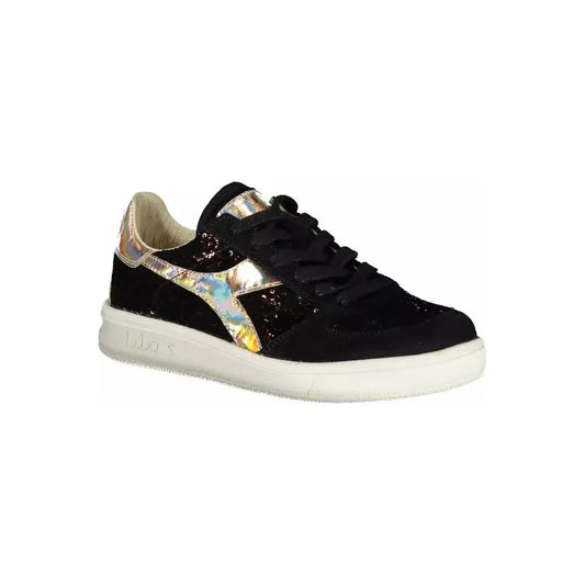 Diadora Black Leather Women Sneaker Diadora