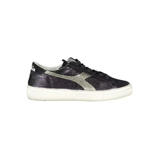 Diadora Black Leather Women Sneaker Diadora