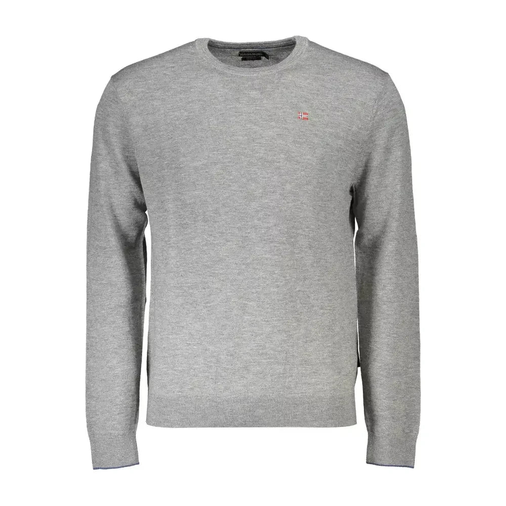 Napapijri Gray Wool Men Sweater Napapijri