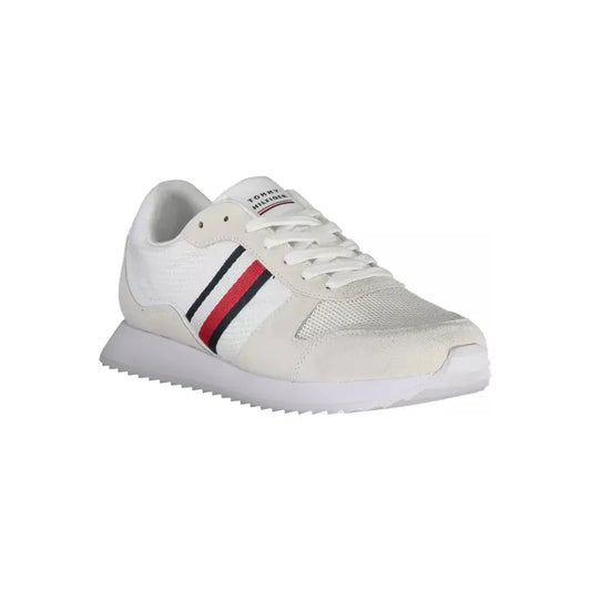 Tommy Hilfiger Eco-Conscious White Sneakers With Logo Accent Tommy Hilfiger Light Gray