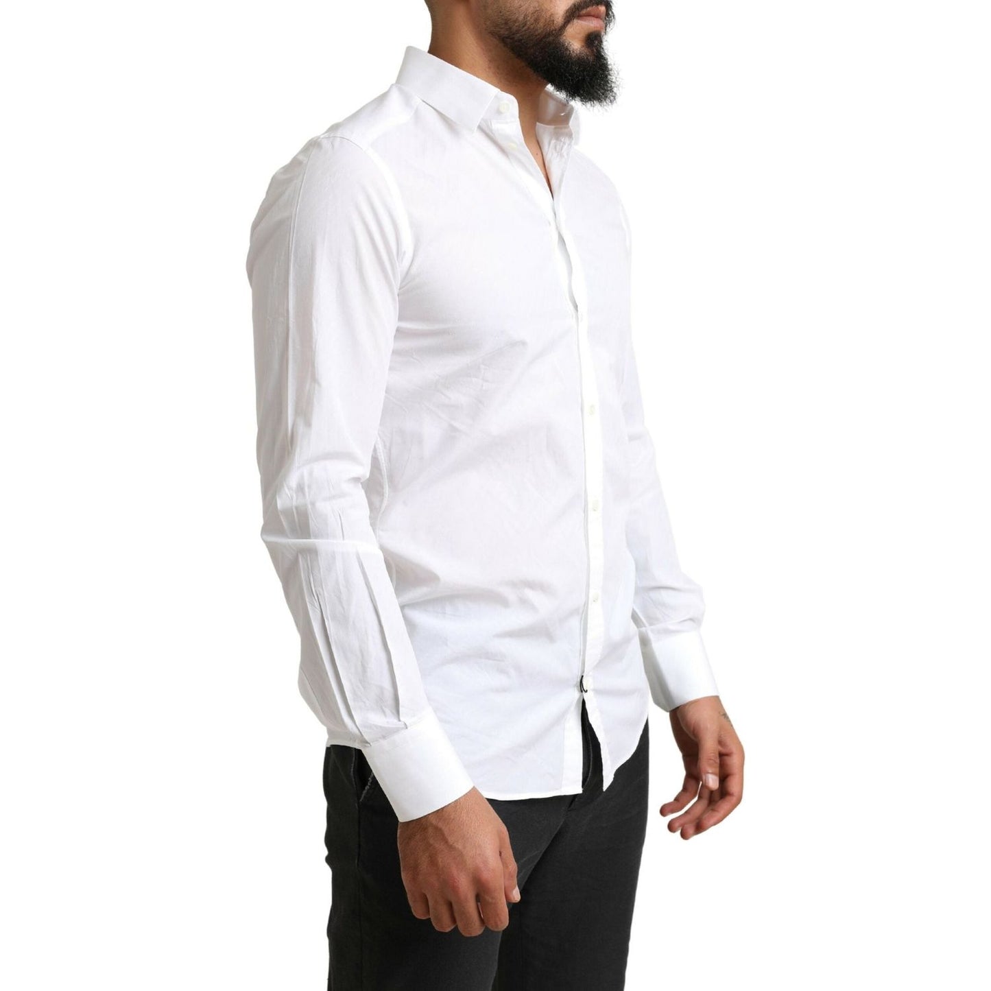 Dolce & Gabbana Elegant White Cotton Martini Dress Shirt Dolce & Gabbana