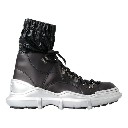 Dolce & Gabbana Black Nylon Galileo High Top Sneakers Shoes