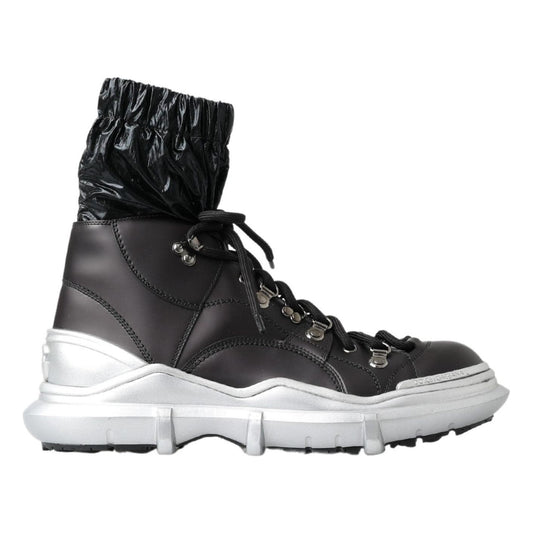 Dolce & Gabbana Black Nylon Galileo High Top Sneakers Shoes 1728,67345645728,Black,Dolce & Gabbana,EU41/US8,High Tops - Sneakers - Shoes,Material: 38% Leather 62% Nylon,Men,Men - Shoes,New with tags,Shoes,Sneakers - Men - Shoes,Sneakers - Shoes